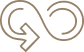 Icône Symbole Infini avec Flèche pour Cycle Durable Symbole de l'infini stylisé avec une flèche pointant vers la droite en couleur taupe, évoquant un cycle durable.